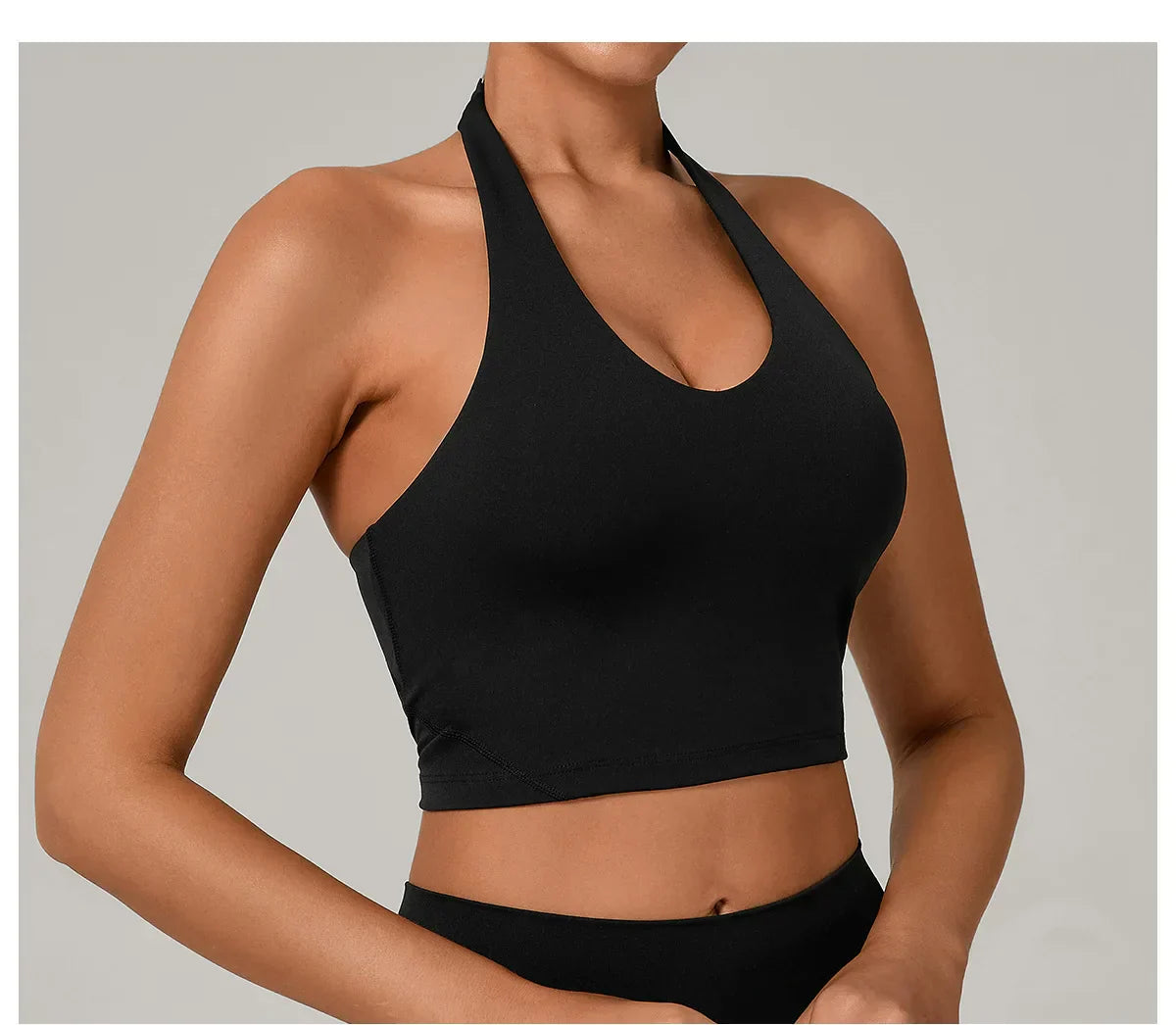 Halter High-Support Sports Bra - Open-Back Push-Up