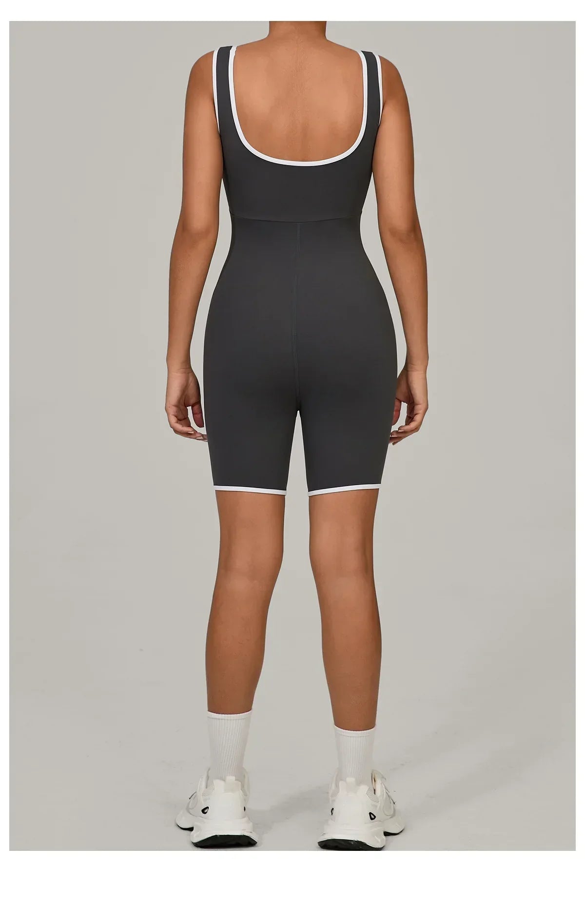 Color-Block Sleeveless Romper - Women's Quick-Dry Yoga Jumpsuit
