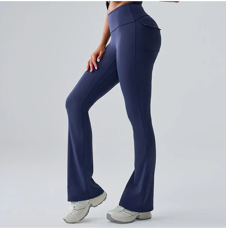 High-Waist Bell-Bottom Yoga Pants - Wide-Leg Flare Leggings