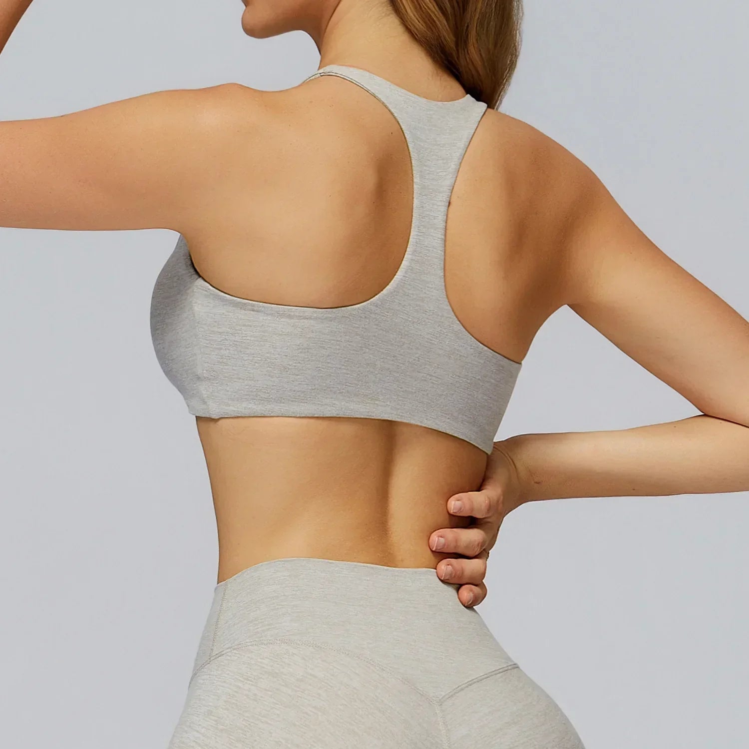 V-Neck Sports Bra with Removable Pads - Quick-Dry Push-Up