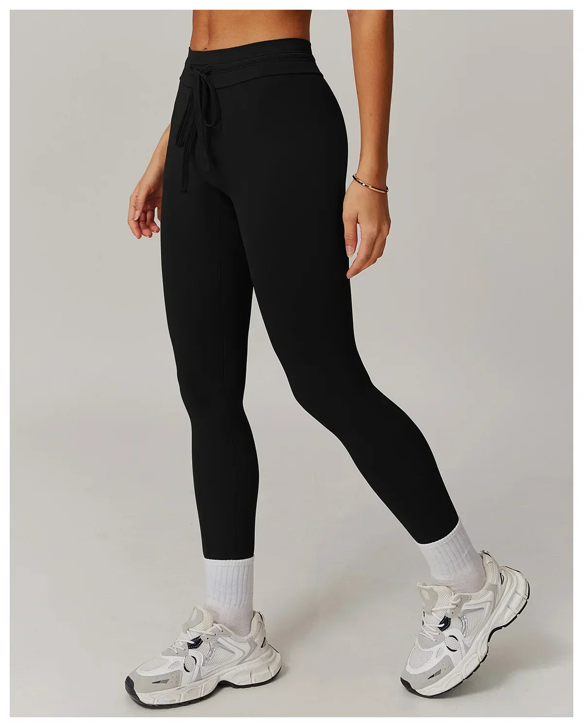 High-Waist Strap Leggings - Push-Up Stretch Gym Tights