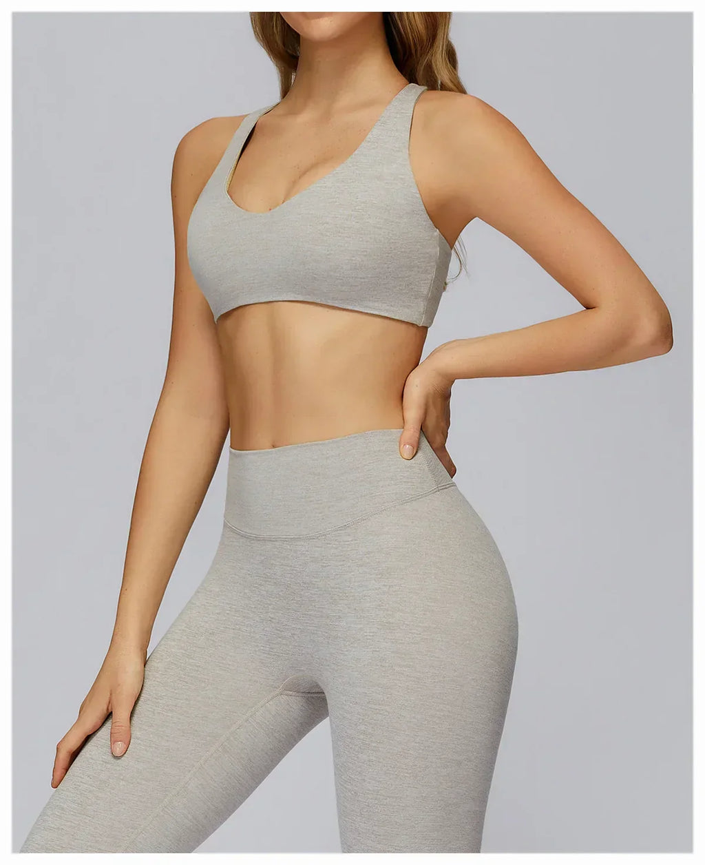 V-Neck Sports Bra with Removable Pads - Quick-Dry Push-Up