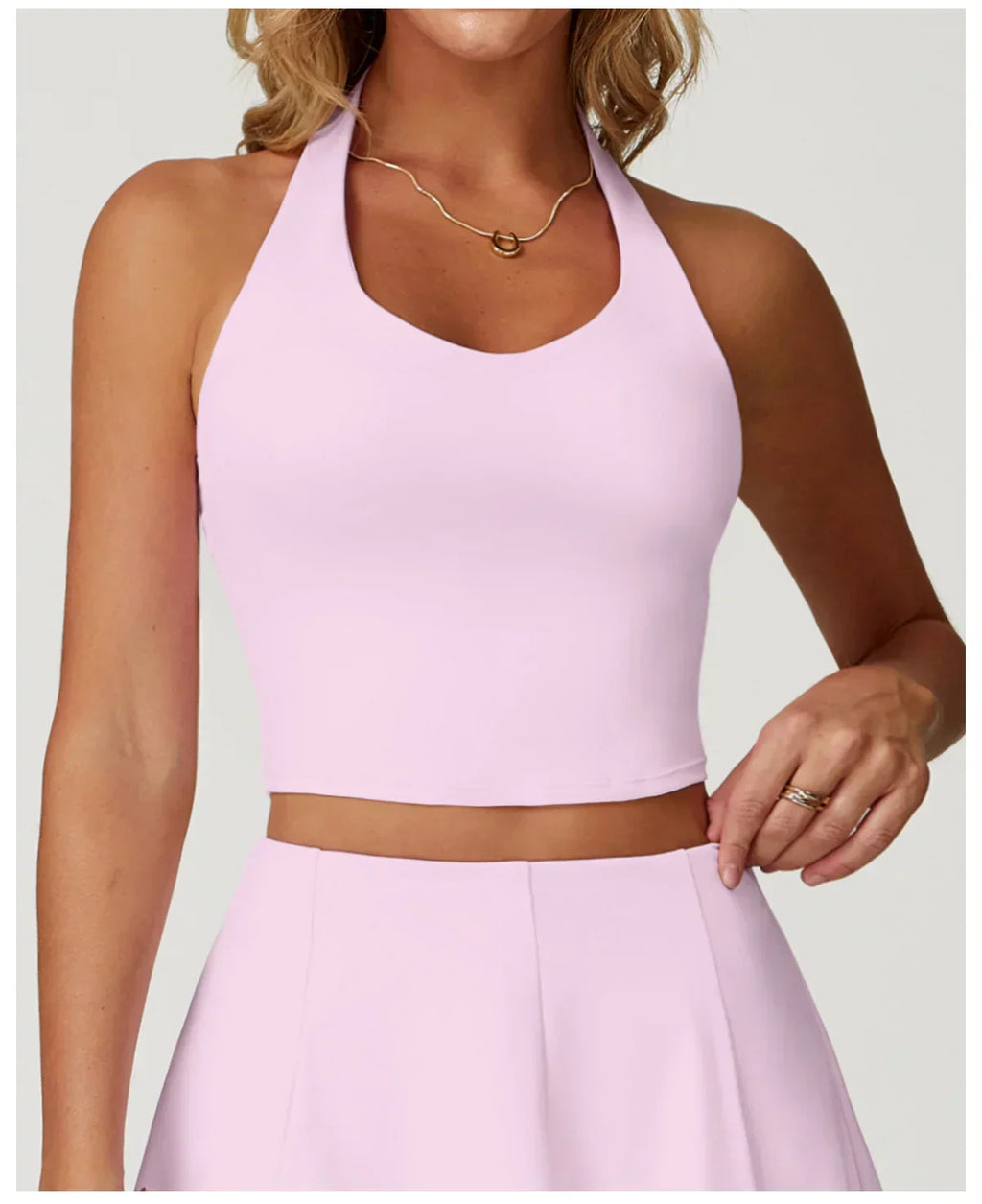 Halter Seamless Sports Bra - Quick-Dry Push-Up Tank