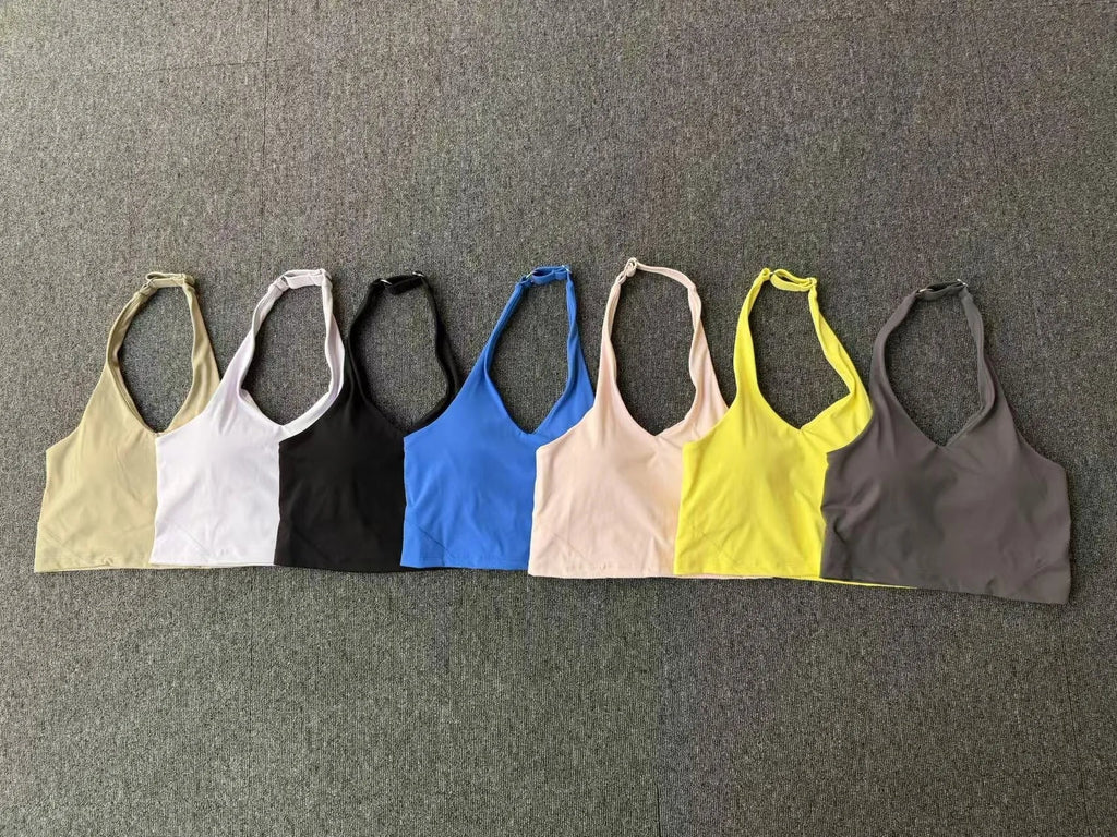 Halter High-Support Sports Bra - Open-Back Push-Up