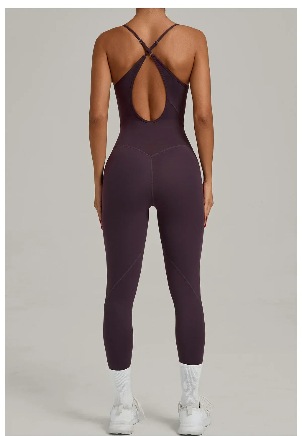 Scrunch Backless Romper - Women's One-Piece Yoga Jumpsuit