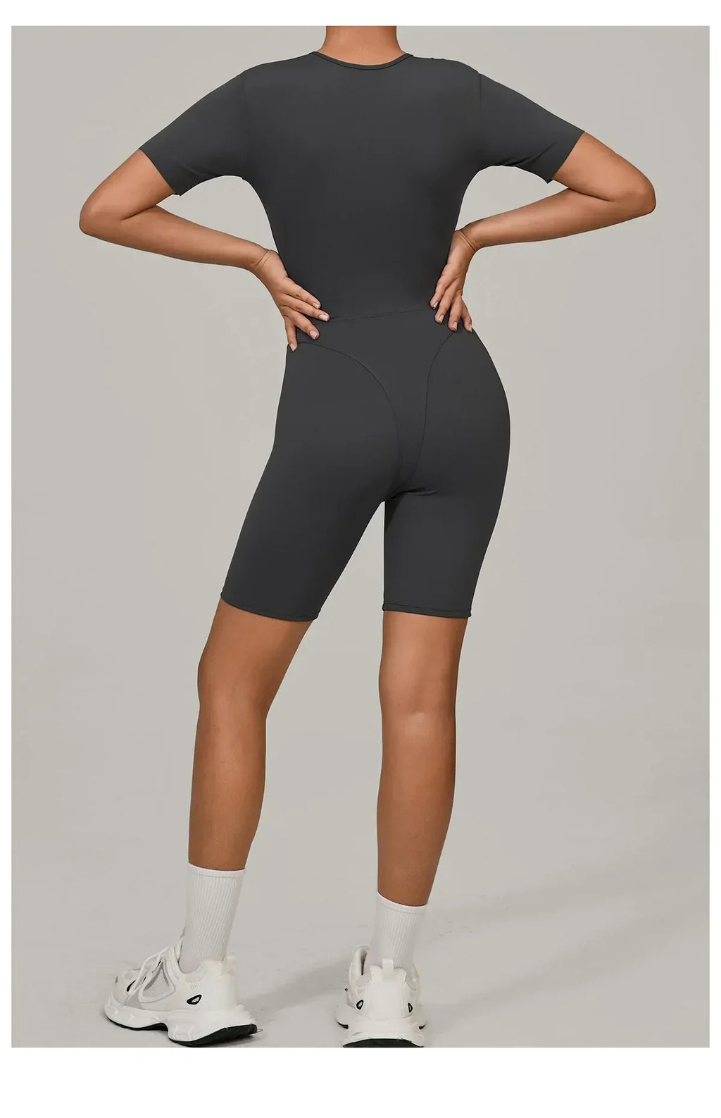Short Sleeve Summer Romper - Women's Push-Up Yoga Bodysuit