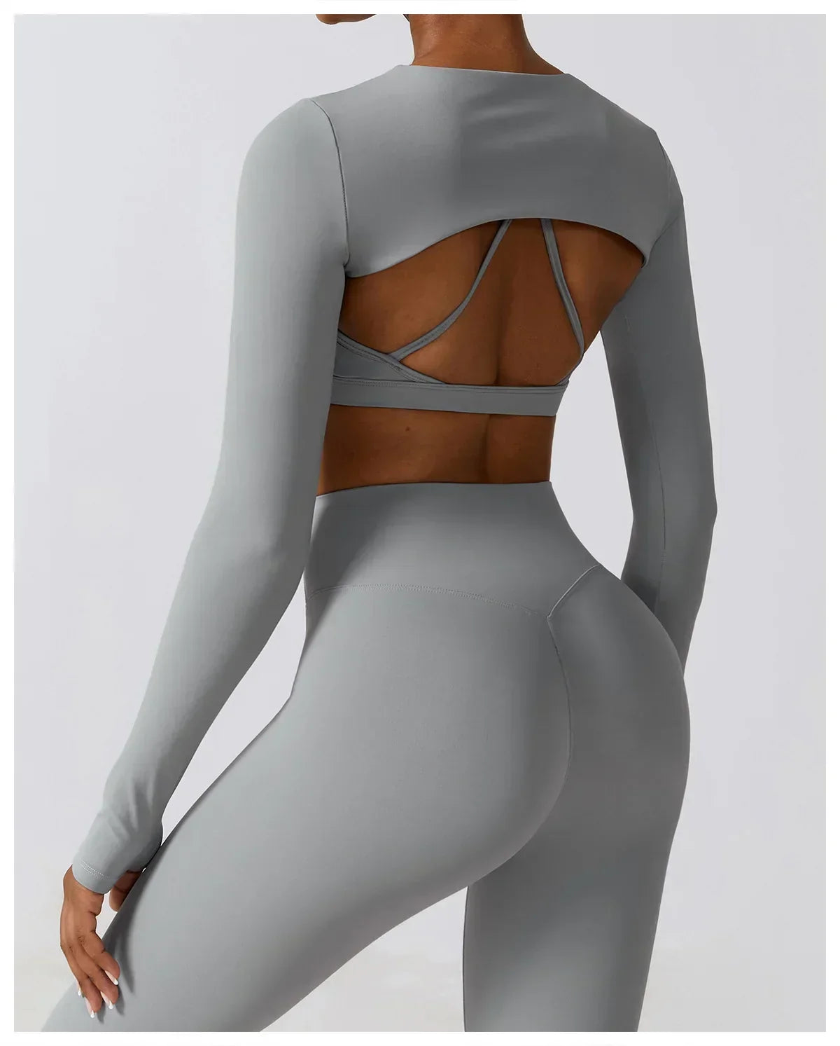 2/3-Piece Activewear Set - Leggings, Bra & Long Sleeve Top