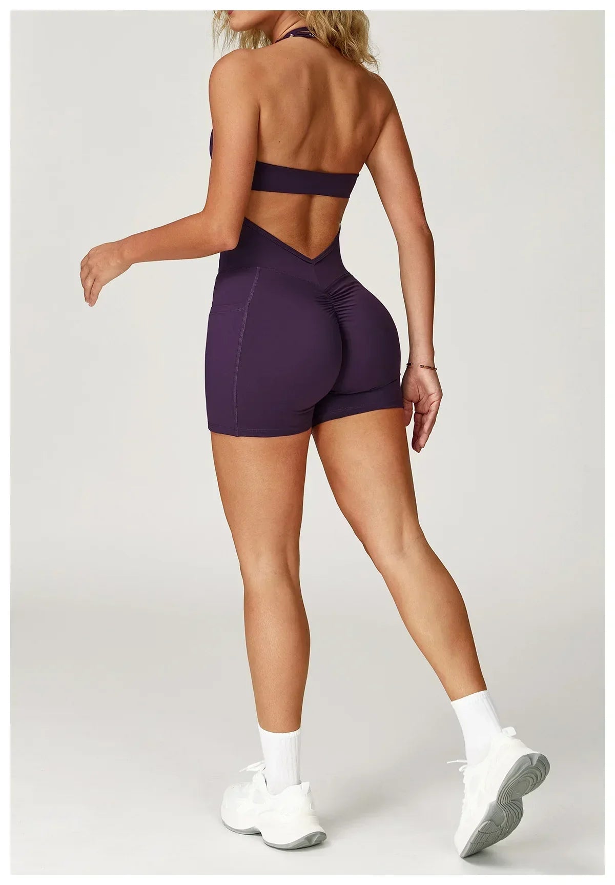 Quick-Dry Push-Up Jumpsuit - Women's Yoga & Gym Bodysuit