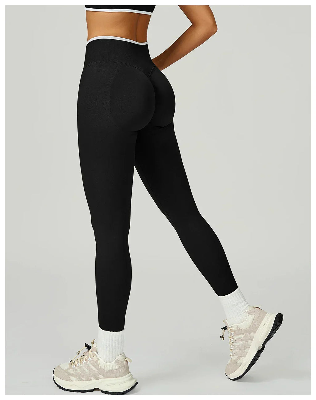 Seamless High-Waist Leggings - Breathable Yoga & Running Tights