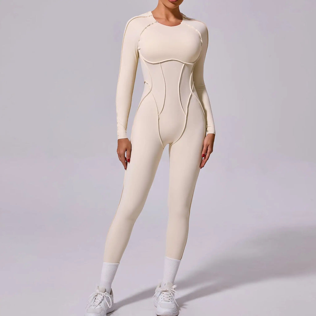 Long Sleeve Overalls Romper - Women's Running & Gym Jumpsuit