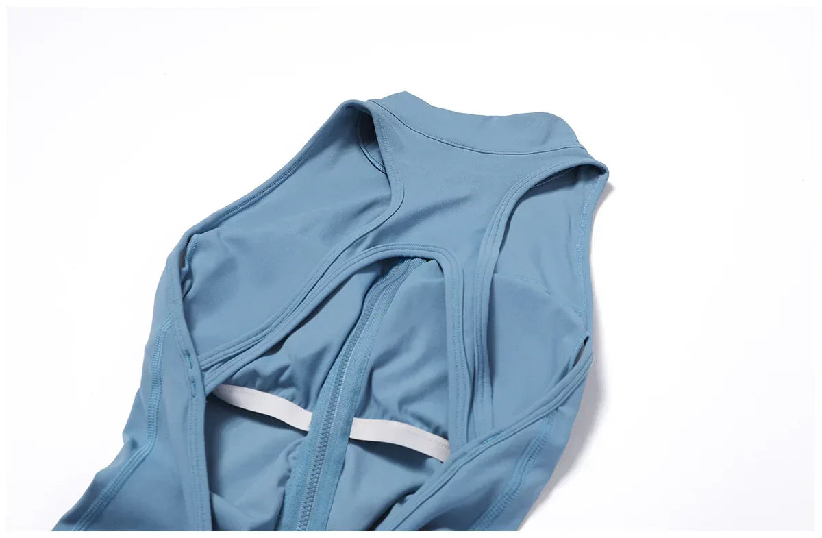 Zip-Front Yoga Jumpsuit - Women's Pilates & Gym Overalls