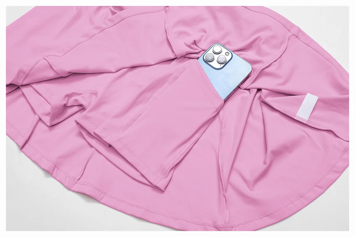 2-Piece Halter Bra & Skirt Set - Women's Fitness Tracksuit