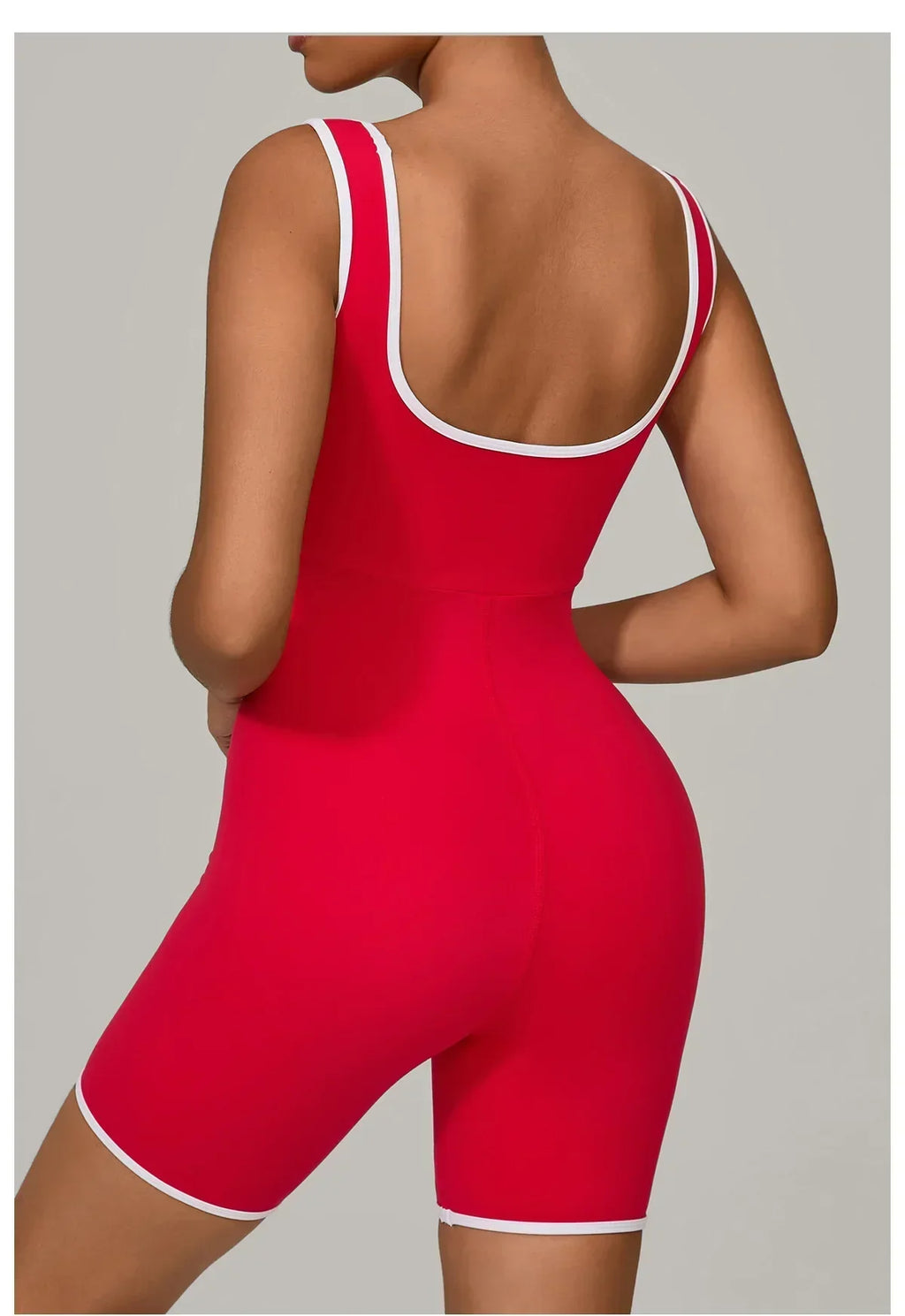 Color-Block Sleeveless Romper - Women's Quick-Dry Yoga Jumpsuit