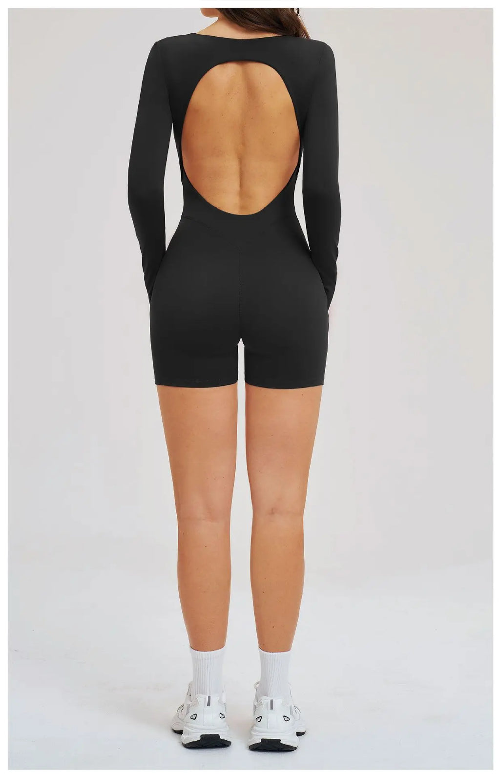 Backless Scrunch Romper - Short-Sleeve Push-Up Bodysuit