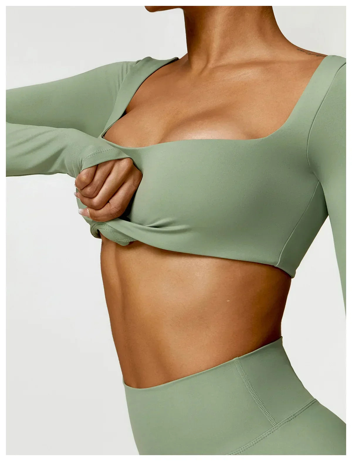 2-Piece Legging & Long Sleeve Set - Women's Yoga Tracksuit