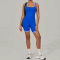 Color-Block Sleeveless Romper - Women's Quick-Dry Yoga Jumpsuit