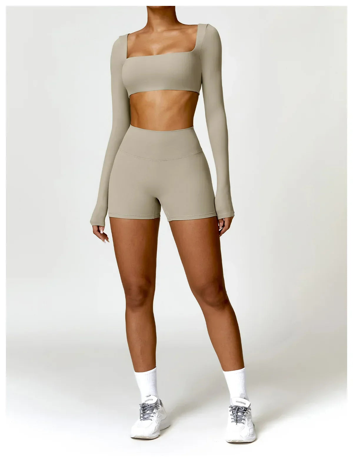 2-Piece Legging & Long Sleeve Set - Women's Yoga Tracksuit