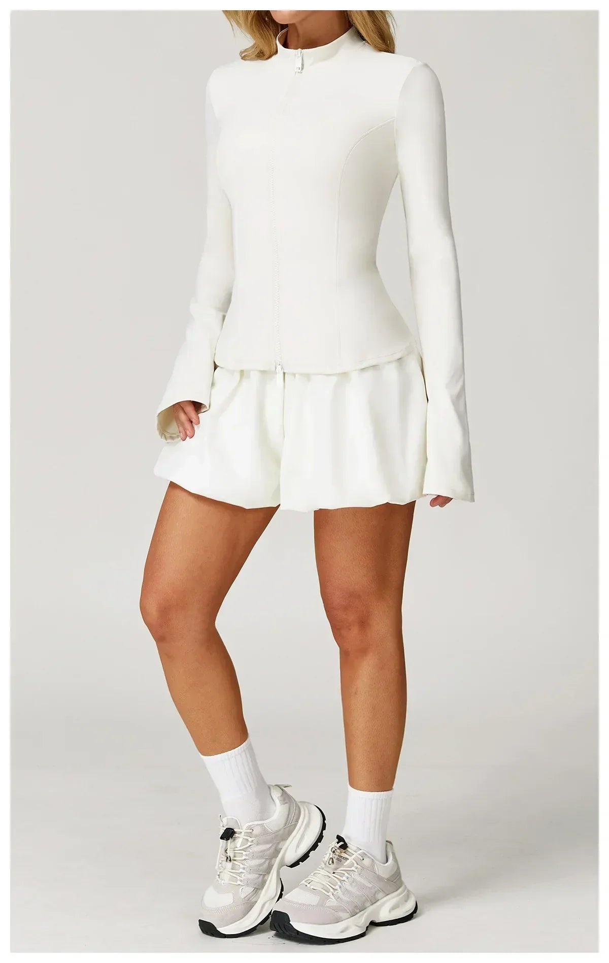 2/3-Piece Yoga Set - Jacket, Bra & Shorts Tracksuit