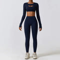 2/3-Piece Activewear Set - Leggings, Bra & Long Sleeve Top