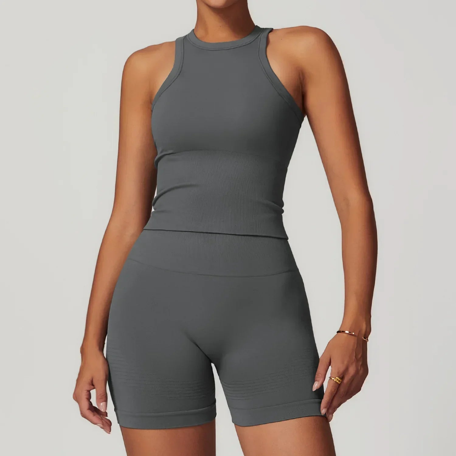 2-Piece Seamless Set - High-Waist Leggings & Top Tracksuit