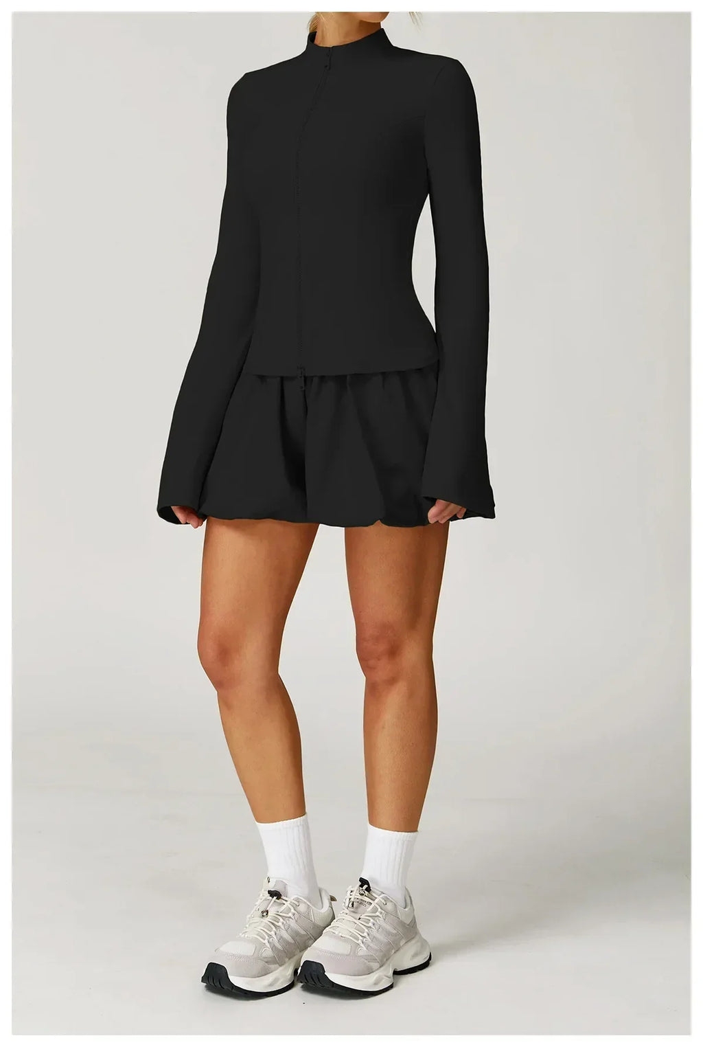 2/3-Piece Yoga Set - Jacket, Bra & Shorts Tracksuit