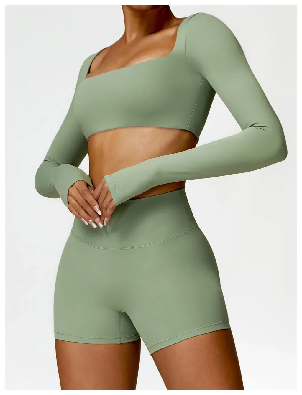 2-Piece Legging & Long Sleeve Set - Women's Yoga Tracksuit