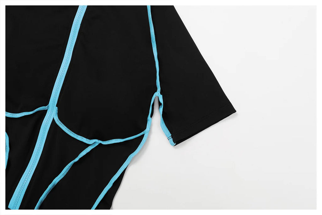 Zip-Up Short Sleeve Romper - Women's Push-Up Gym Jumpsuit