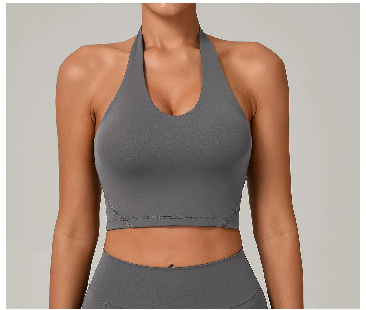 Halter High-Support Sports Bra - Open-Back Push-Up