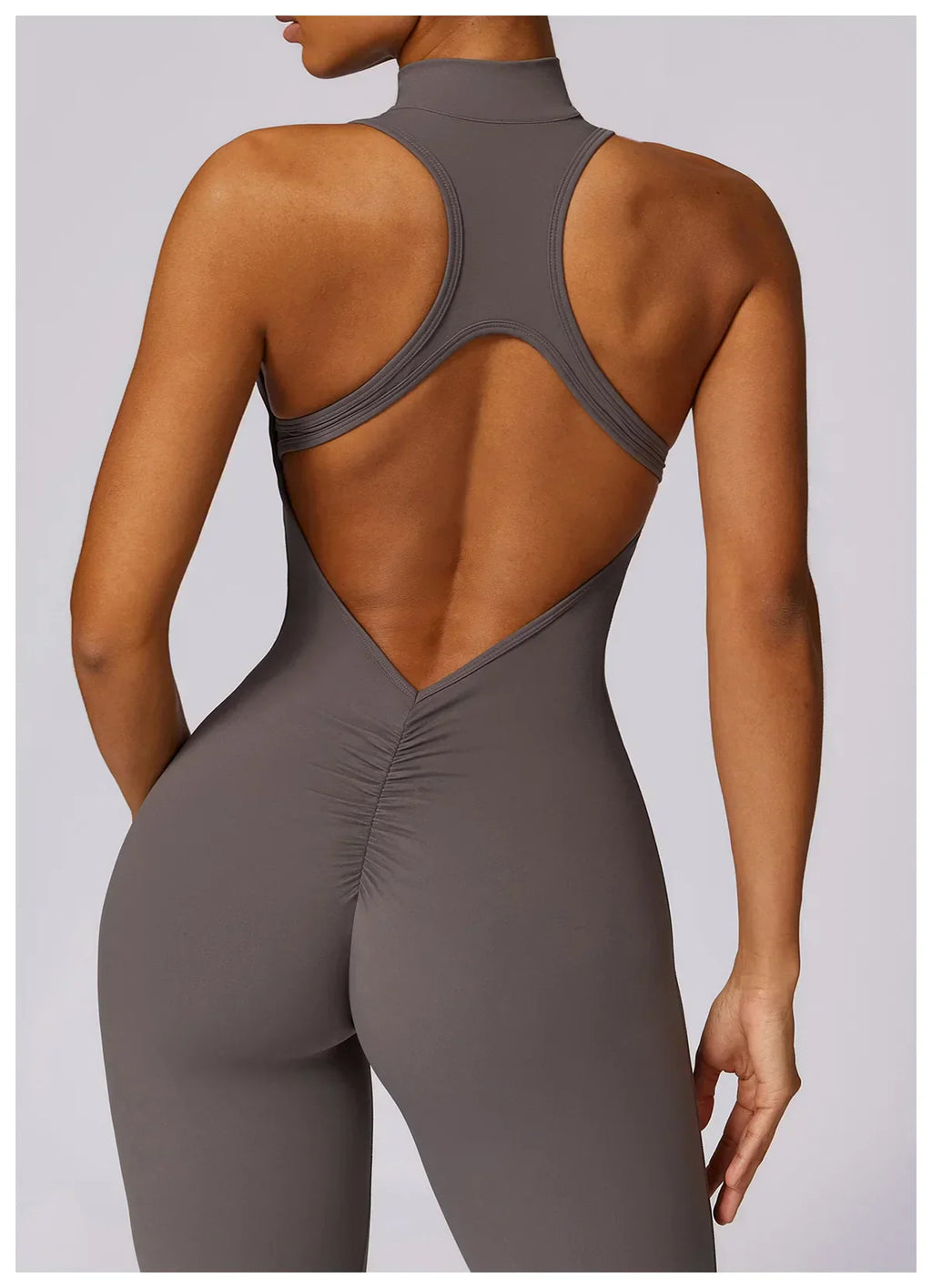 Zip-Front Yoga Jumpsuit - Women's Pilates & Gym Overalls