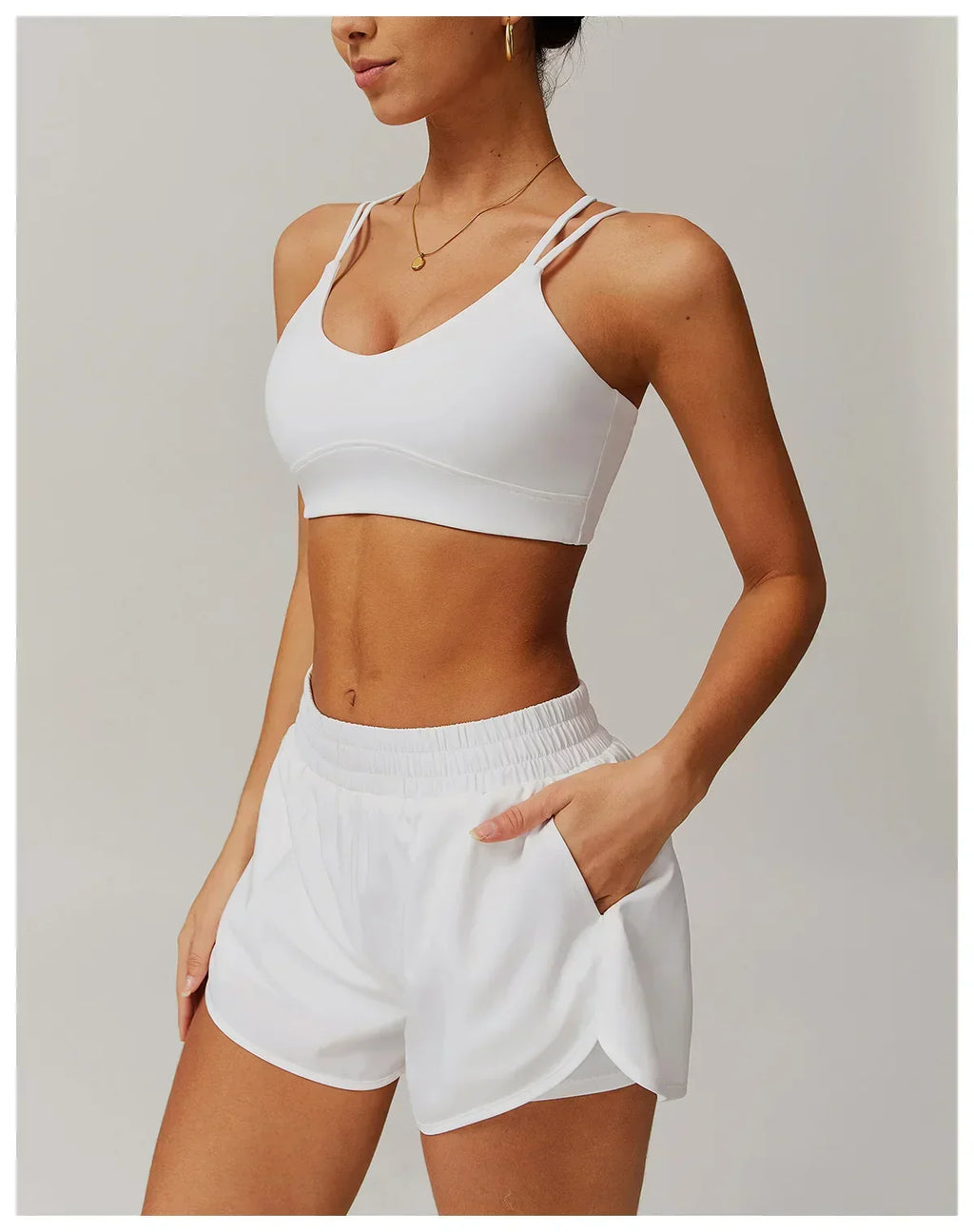 Criss-Cross Back Sports Bra - High-Support Padded Bralette
