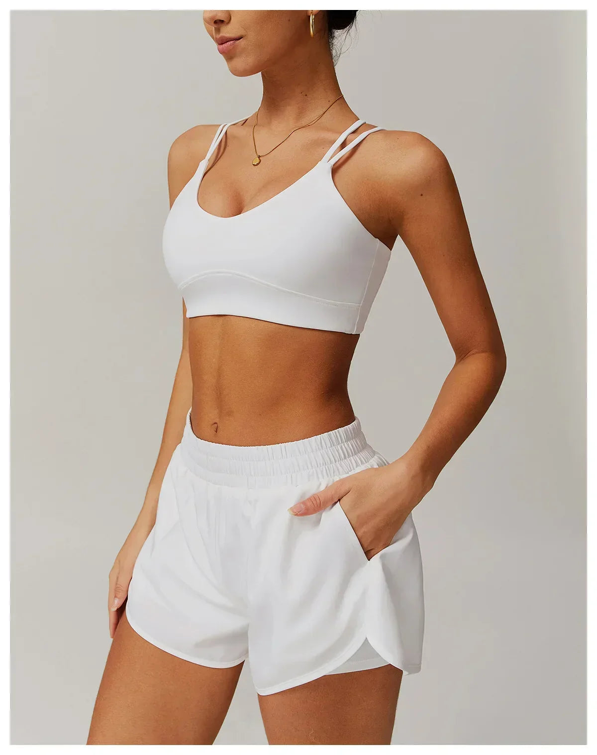 Criss-Cross Back Sports Bra - High-Support Padded Bralette