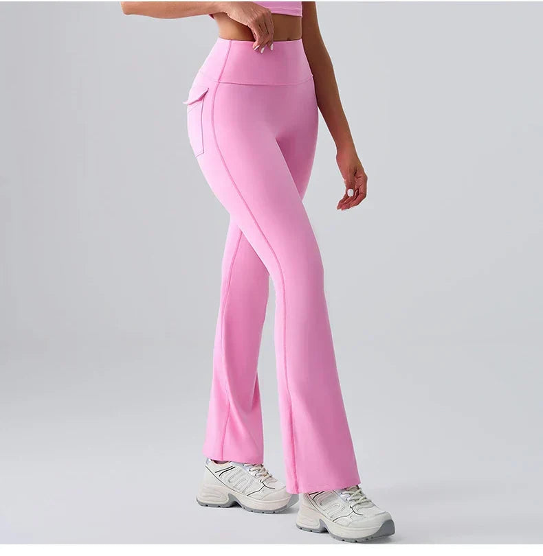 High-Waist Bell-Bottom Yoga Pants - Wide-Leg Flare Leggings
