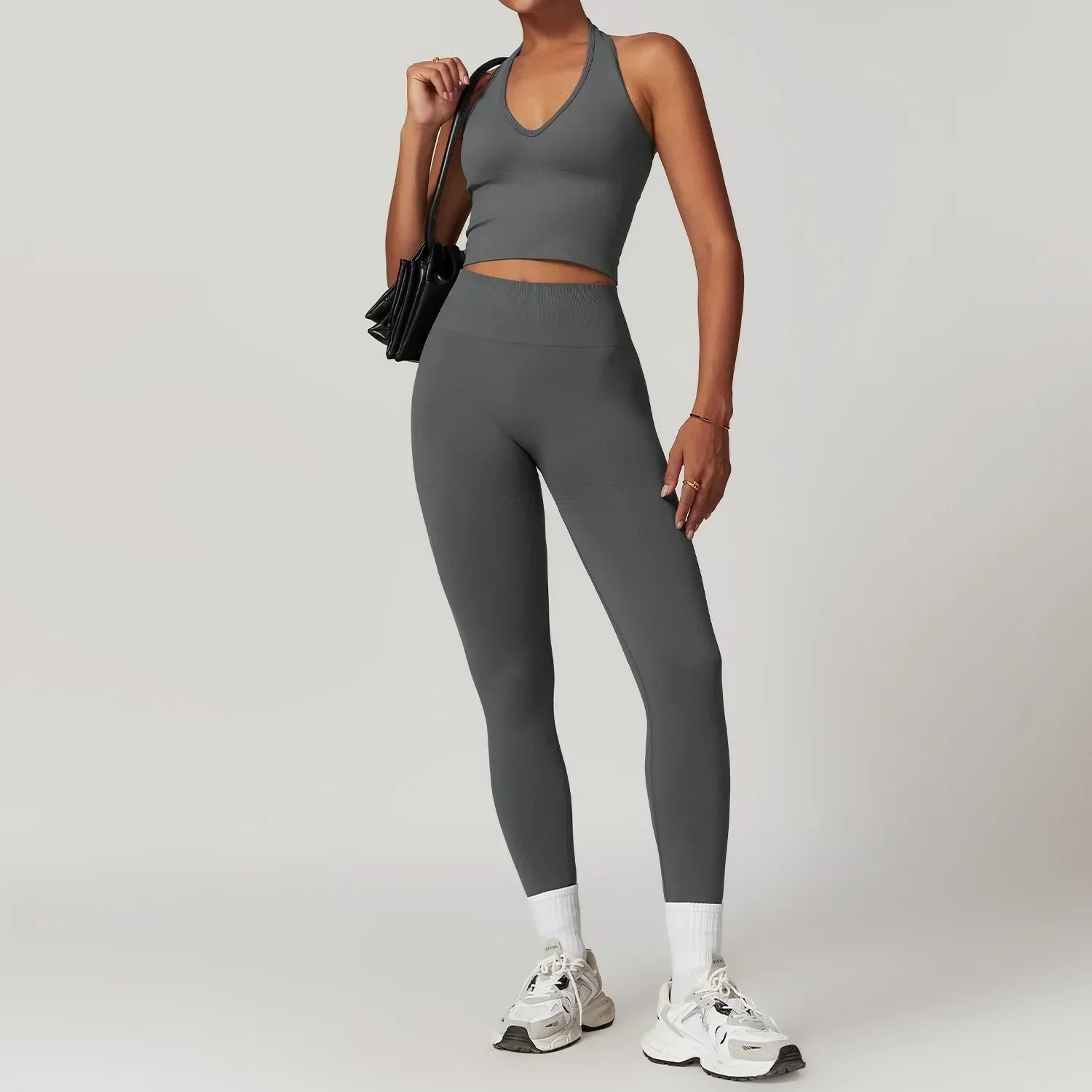 2-Piece Seamless Set - High-Waist Leggings & Top Tracksuit
