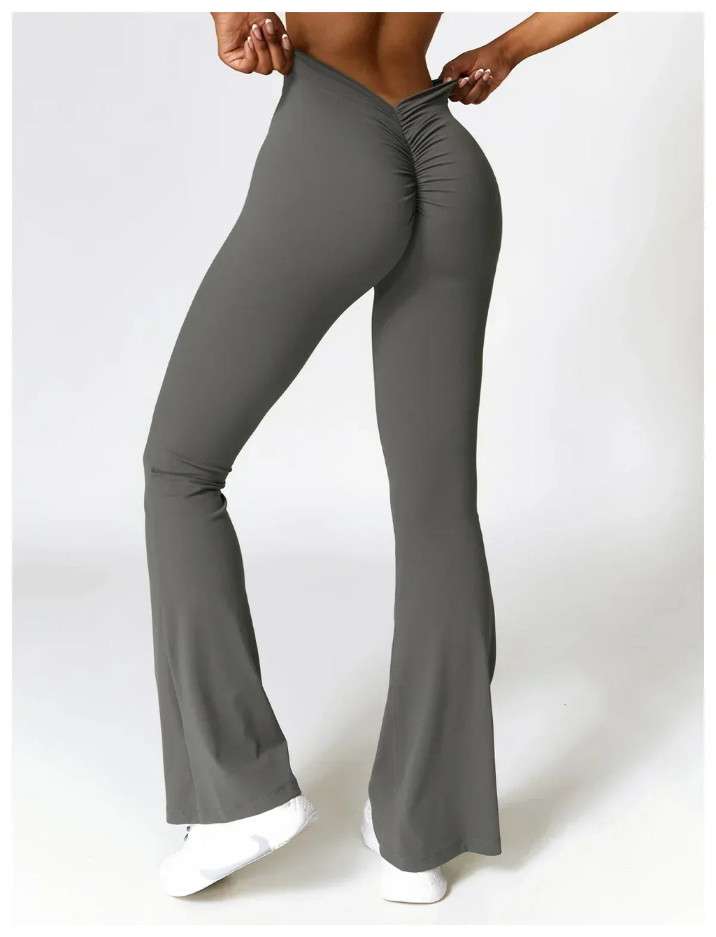 V-Hip Flare Yoga Pants - High-Waist Wide-Leg Leggings