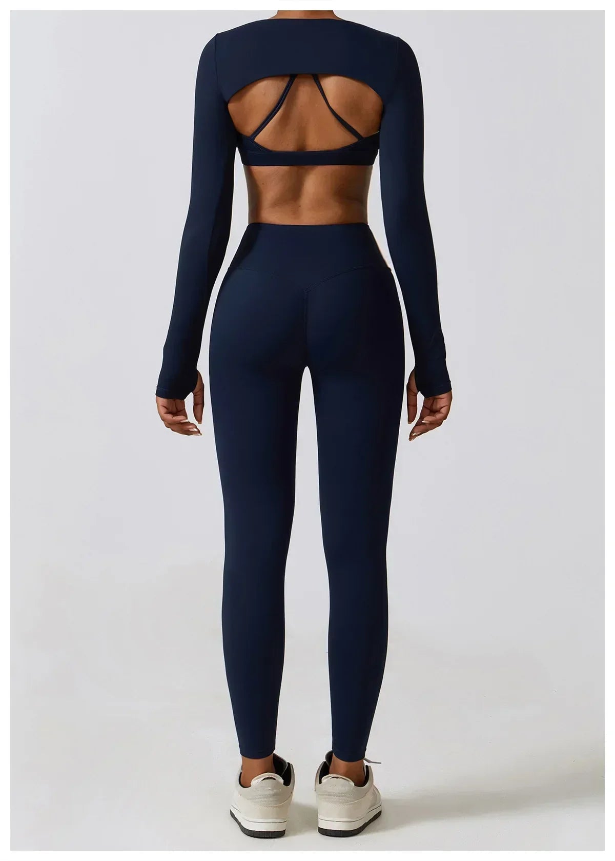 2/3-Piece Activewear Set - Leggings, Bra & Long Sleeve Top