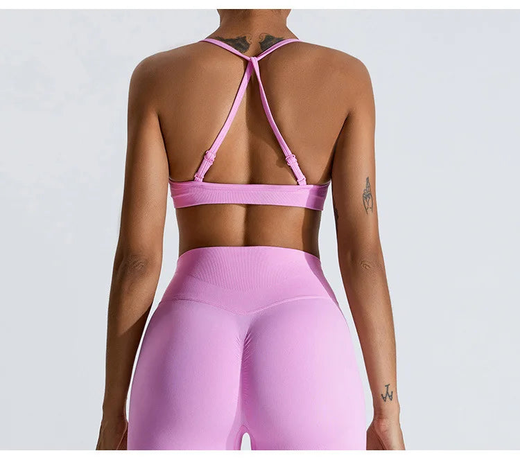 Scrunch Push-Up Sports Bra - Seamless Adjustable-Strap Tank