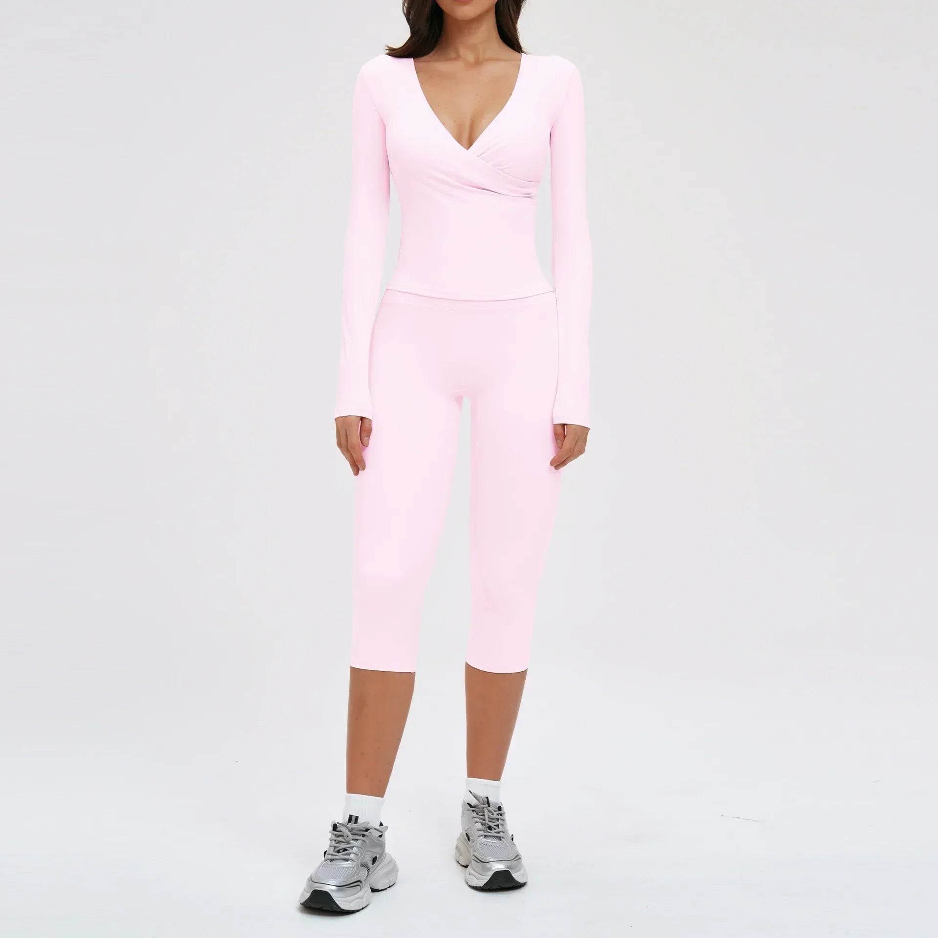 2-Piece Long Sleeve Set - Quick-Dry Yoga & Running Tracksuit