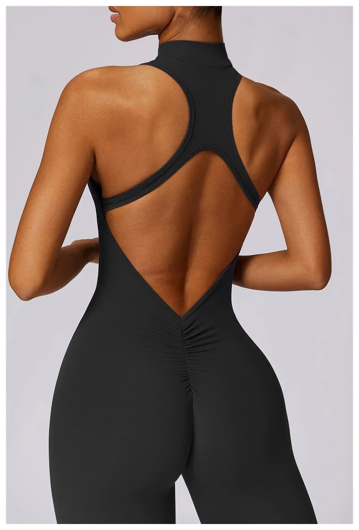 Zip-Front Yoga Jumpsuit - Women's Pilates & Gym Overalls