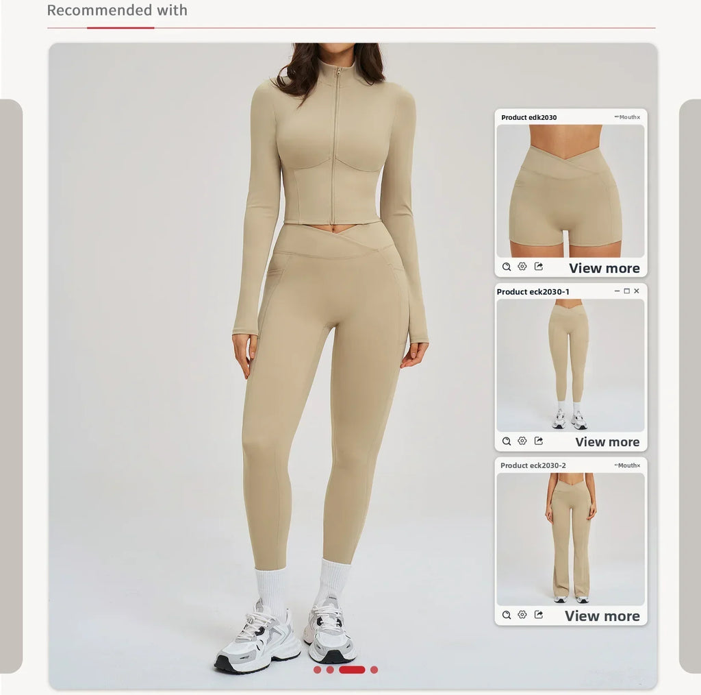 Zip-Up Crop Jacket - Women's Quick-Dry Yoga & Running Top