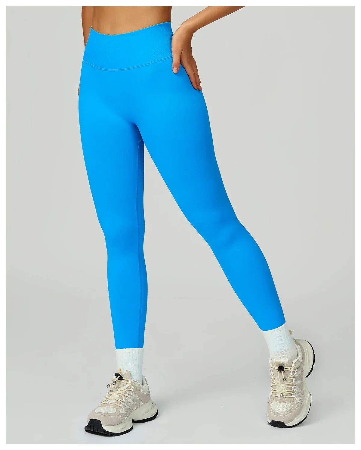 Seamless High-Waist Leggings - Breathable Yoga & Running Tights