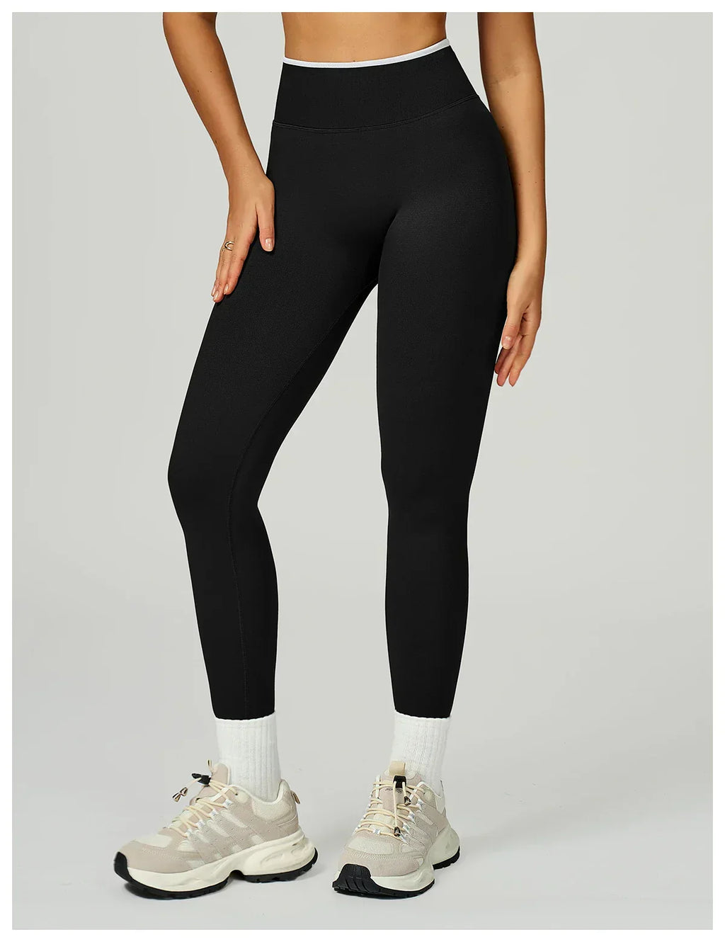 Seamless High-Waist Leggings - Breathable Yoga & Running Tights