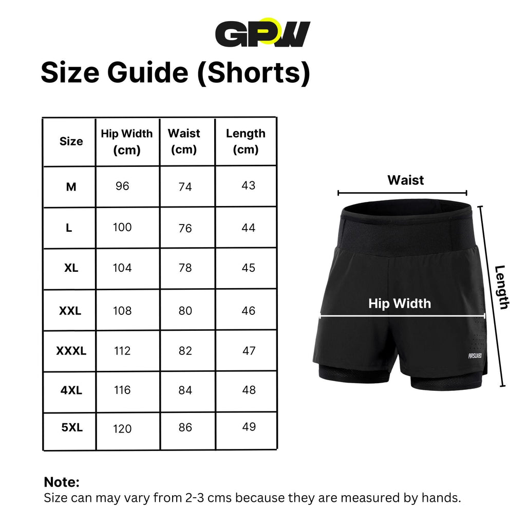 GPW Men's 2-in-1 Running & Gym Shorts