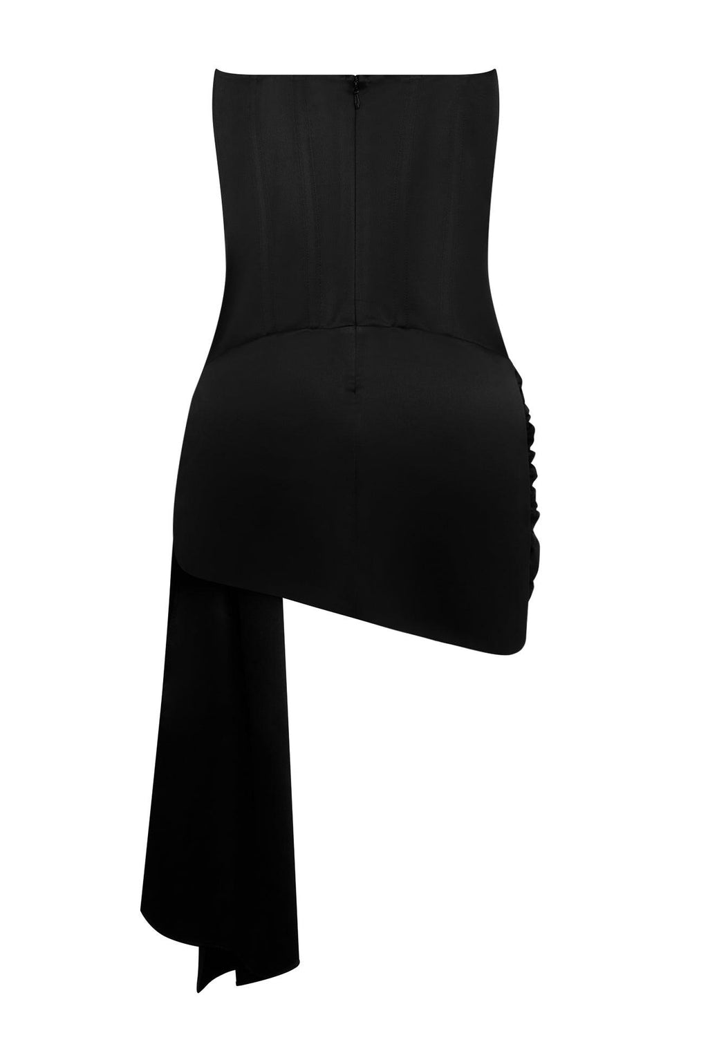 Solara Satin Corset Dress - Black