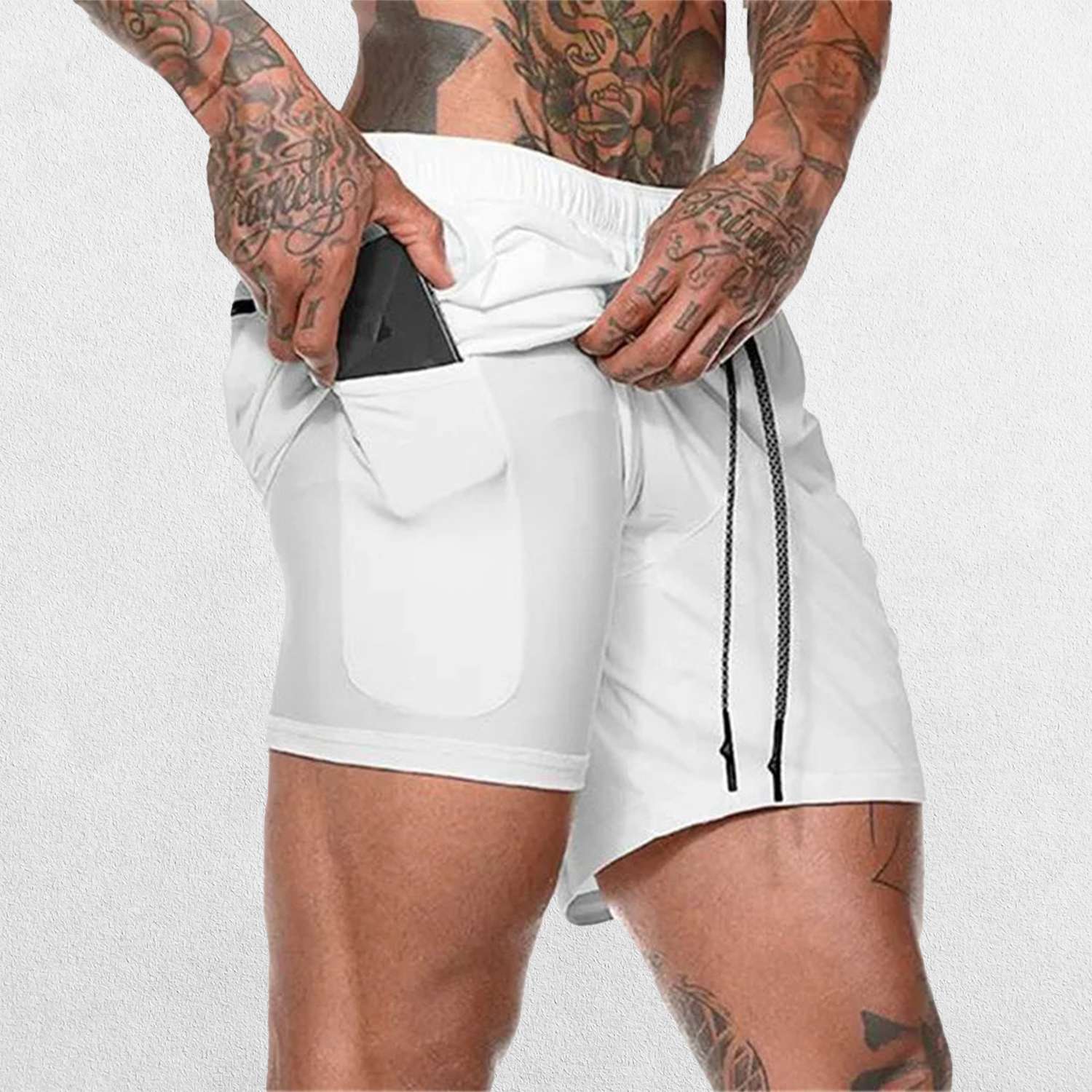 GPW Men's 2-in-1 Running & Gym Shorts