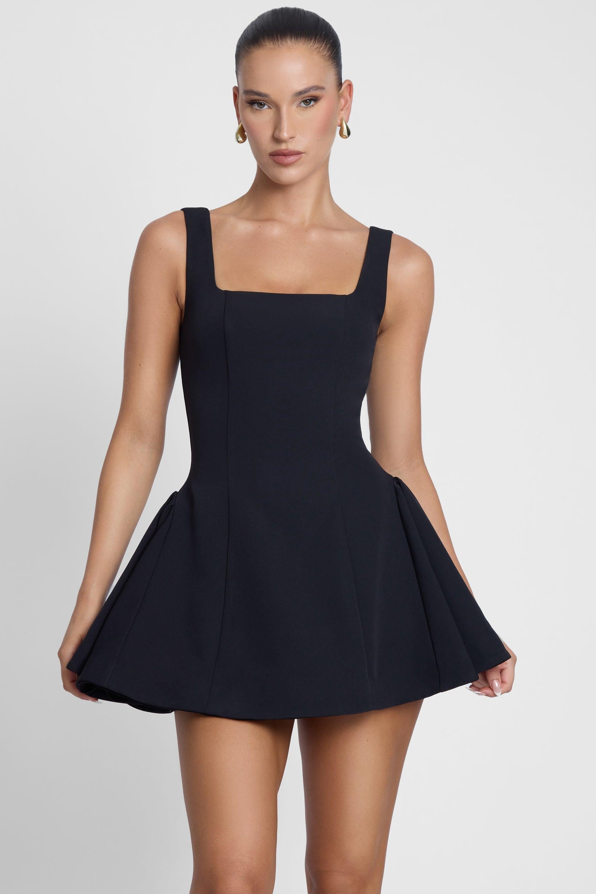 Ysabelle Babydoll Corset Mini Dress - Black