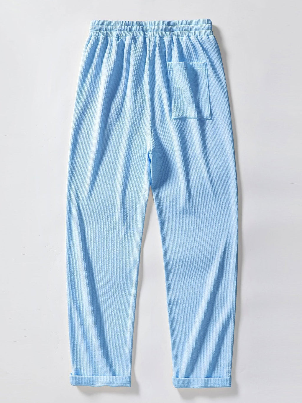 Muscle Fit Ribbed Button Up Shirt & Straight Leg Ribbed Pants